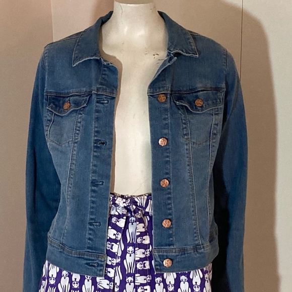 Jessica Simpson Blue Denim Jacket Size SMALL Excellent Condition Comfortable - Picture 1 of 6